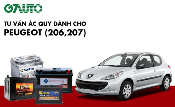 Bình ắc quy xe Peugeot (206, 207): Bảng giá và thông số kỹ thuật