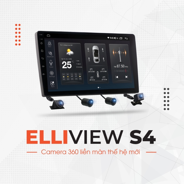 Màn Android Elliview S4 Premium [6GB/128GB + CAM360 + Carplay]