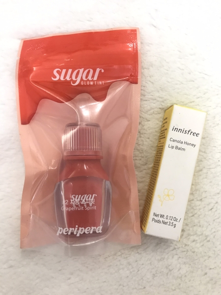 combo-son-tint-giu-am-peripera-sugar-glow-tint-son-duong-innisfree-canola-honey-