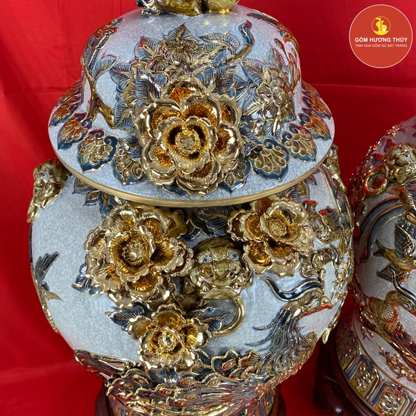 Chóe 50L Rạn nổi Công kênh Vẽ Vàng 24K – Gốm Hương Thủy - Tinh hoa Gốm ...