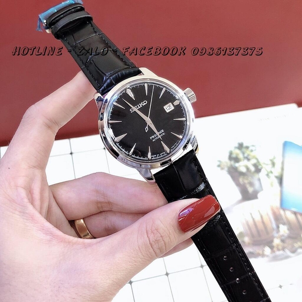 Đồng Hồ Seiko Nam Automatic Dây Da Đen Mặt Đen Silver 40mm – Shop Đồng Hồ  Cao Cấp