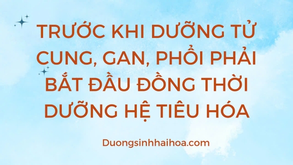TRƯỚC KHI DƯỠNG TỬ CUNG, GAN, PHỔI PHẢI BẮT ĐẦU ĐỒNG THỜI DƯỠNG HỆ TIÊU HÓA