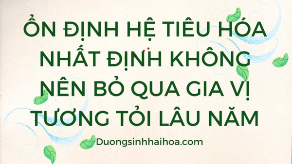 ỔN ĐỊNH HỆ TIÊU HOÁ NHẤT ĐỊNH KHÔNG NÊN BỎ QUA GIA VỊ TƯƠNG TỎI LÂU NĂM