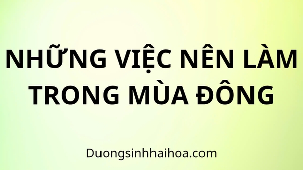 NHỮNG VIỆC NÊN LÀM TRONG MÙA ĐÔNG