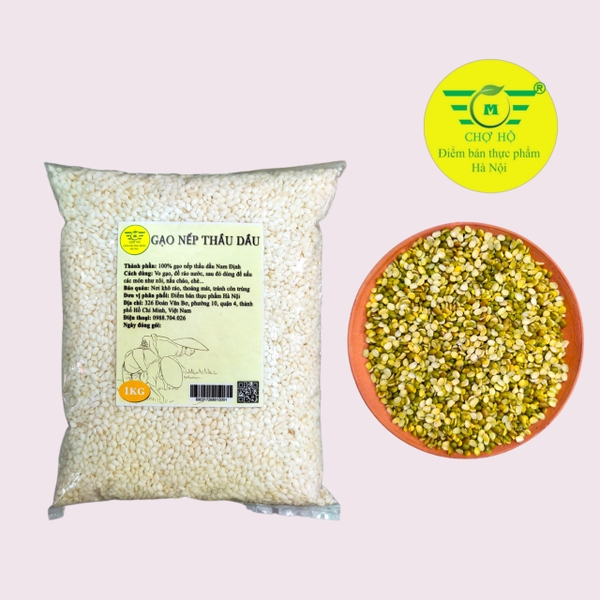 Xôi đậu xanh: Gạo nếp thầu dầu 1kg + Đậu xanh cà 300g