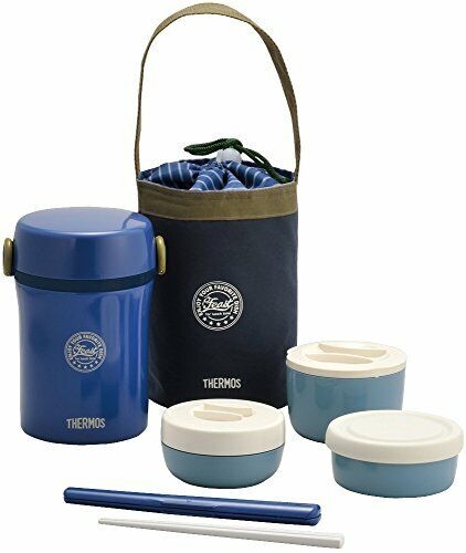 Hộp cơm giữ nhiệt cao cấp Thermos JBC - 801 + túi đựng ( màu xanh )