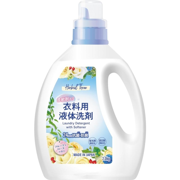 Nước giặt xả 2 trong 1 Herbal Three Mitsuei - Can 2kg, hương hoa