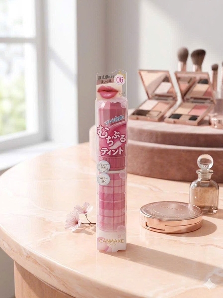Son dưỡng có màu Canmake Muchi Puru Tint màu 06 Raspberry Cake