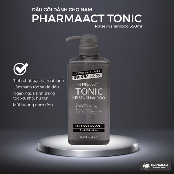 Dầu Gội Bạc Hà Dành Cho Nam Pharmaact Tonic - 550ml