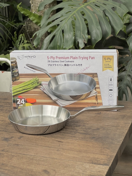 Chảo inox 316 liền khối 5-ply Premium Kaiyo 24cm