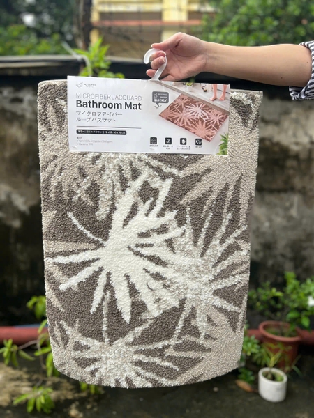 Thảm microfiber siêu thấm có chống trượt Kaiyo, 50x70 cm màu nâu