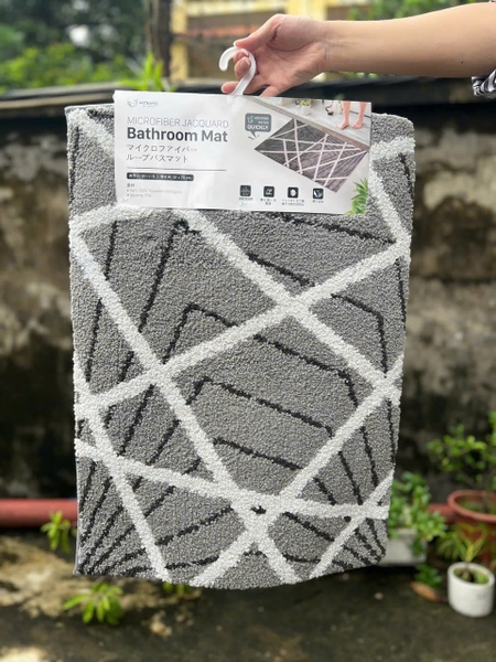 Thảm microfiber siêu thấm có chống trượt Kaiyo, 50x70 cm màu ghi