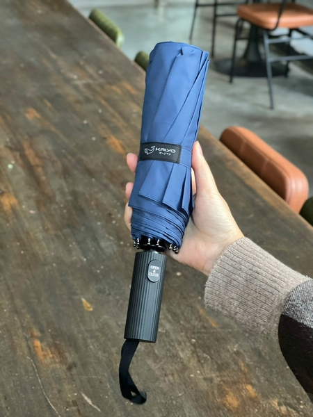 Ô gấp gọn tự động hai chiều 10 nan Kaiyo, màu xanh navy
