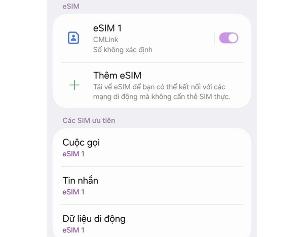 Cách Cài Đặt eSIM Trên Android
