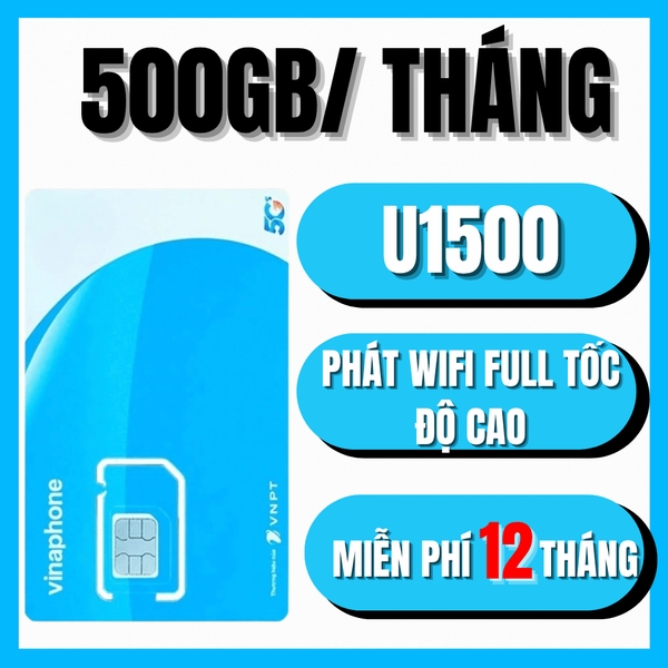 SIM Vinaphone U1500 500GB tháng