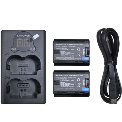 BỘ 2 PIN,1 SẠC RAVPOWER FUJIFILM NP-W235 (RP-BC1004)
