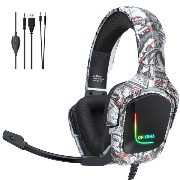 TAI NGHE CHƠI GAME CHUYÊN NGHIỆP ONIKUMA K20 – CÓ DÂY CÓ MIC ĐÈN LED RGB