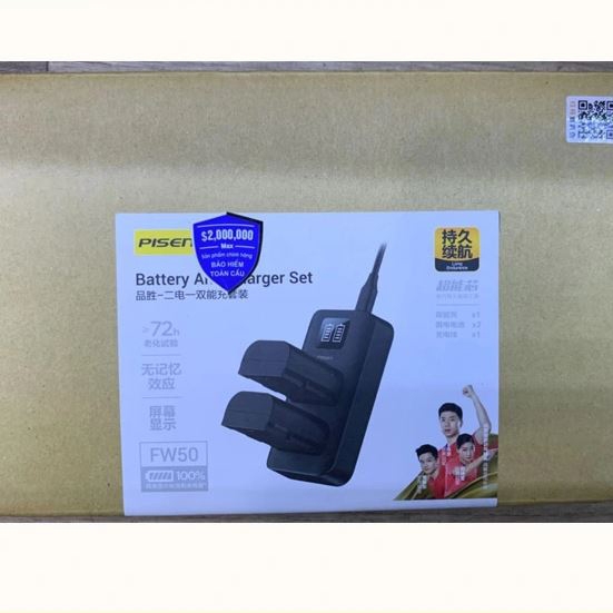 BỘ PISEN 2 PIN + 1 SẠC SONY FW50