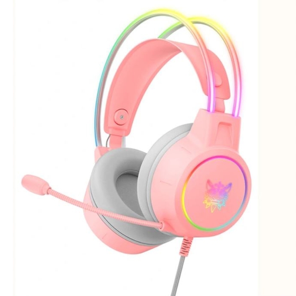 ONIKUMA X15 PRO PINK – TAI NGHE CHƠI GAME VÒM HAI ĐẦU MICRÔ KHỬ TIẾNG ỒN CÓ DÂY 3,5MM