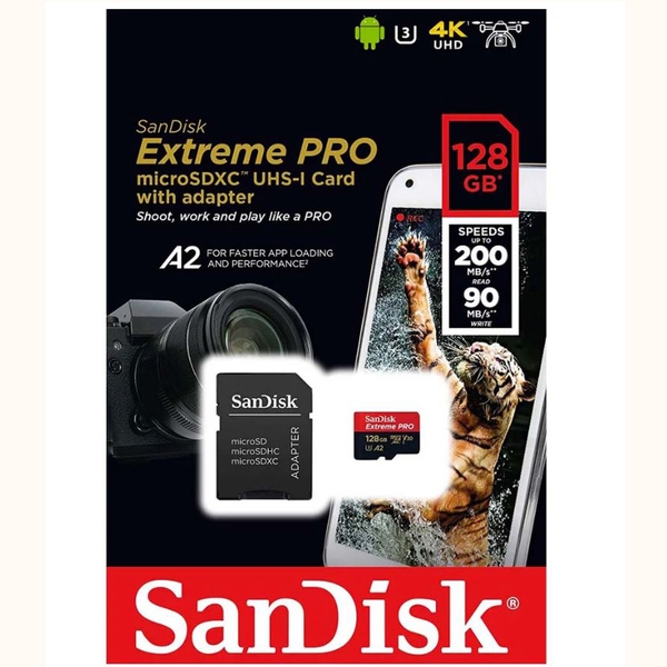 Thẻ Nhớ MicroSDXC SanDisk Extreme Pro V30 A2 128GB 200MB/s