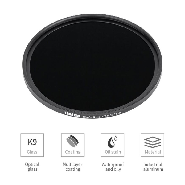 (Filter) Kính lọc Haida Slim PROII Multi-coating ND 0.9 (8x) Filter 67mm/ 77mm/ 82mm