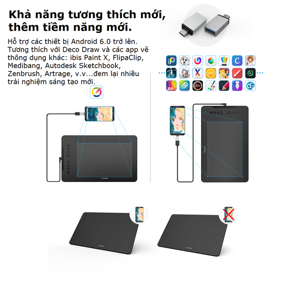 BẢNG VẼ ĐIỆN TỬ XP-PEN DECO 01 V2 ANDROID - CHÍNH HÃNG