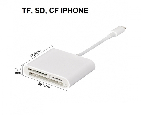 ĐẦU ĐỌC THẺ 3 IN 1 TF, SD, CF CHO IPHONE, IPAD