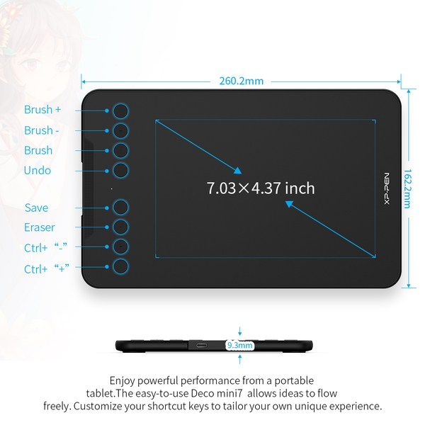 BẢNG VẼ ĐIỆN TỬ XP-PEN DECO MINI7 ANDROID - CHÍNH HÃNG