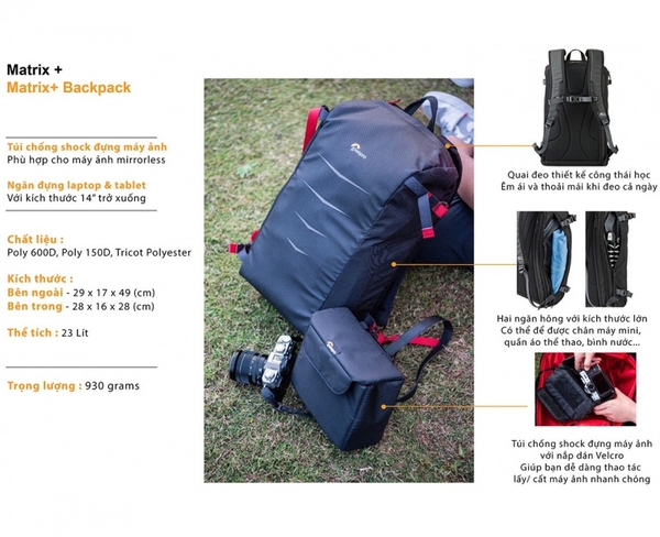 BALO MÁY ẢNH LOWEPRO MATRIX BP-23L