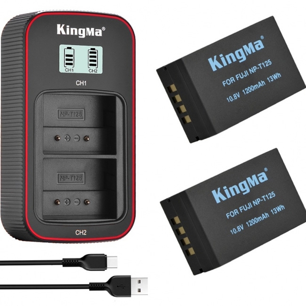 BỘ 2 PIN 1 SẠC ĐÔI VER 3 KINGMA CHO FUJIFILM NP-T125