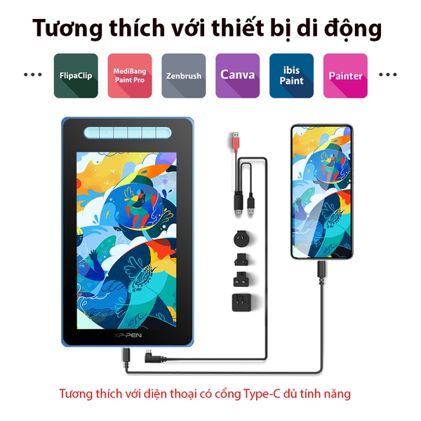 BẢNG VẼ MÀN HÌNH XP-PEN ARTIST 10 GEN 2 CHIP X3 ANDROID - CHÍNH HÃNG