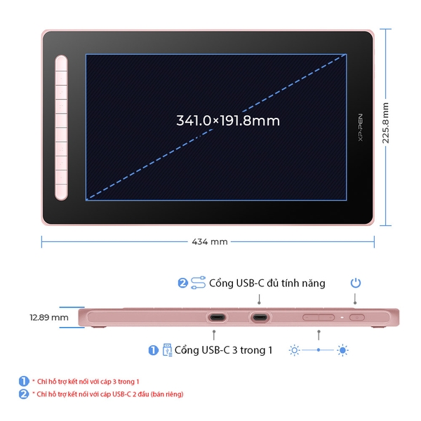 BẢNG VẼ MÀN HÌNH XP-PEN ARTIST 16 GEN 2 CHIP X3 ANDROID - CHÍNH HÃNG