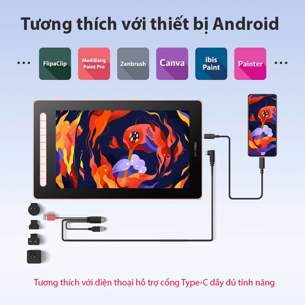 BẢNG VẼ MÀN HÌNH XP-PEN ARTIST 16 GEN 2 CHIP X3 ANDROID - CHÍNH HÃNG
