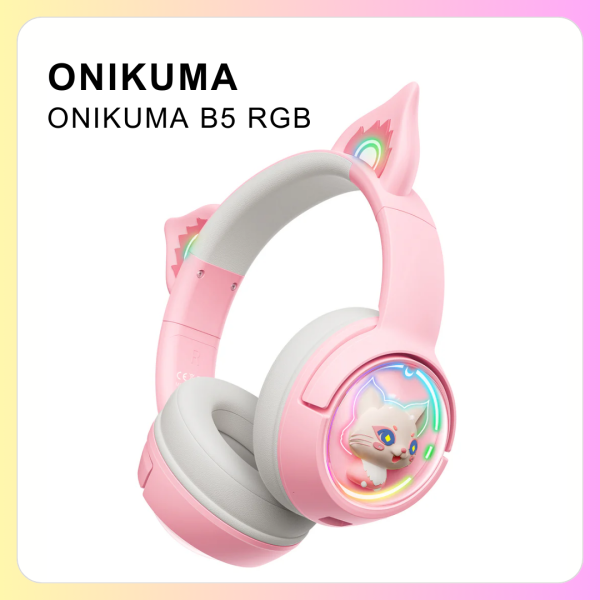 Tai Nghe ONIKUMA B5 RGB – Tai Nghe Chơi Game Không Dây Bluetooth Tai Mèo Đầy Sức Hút