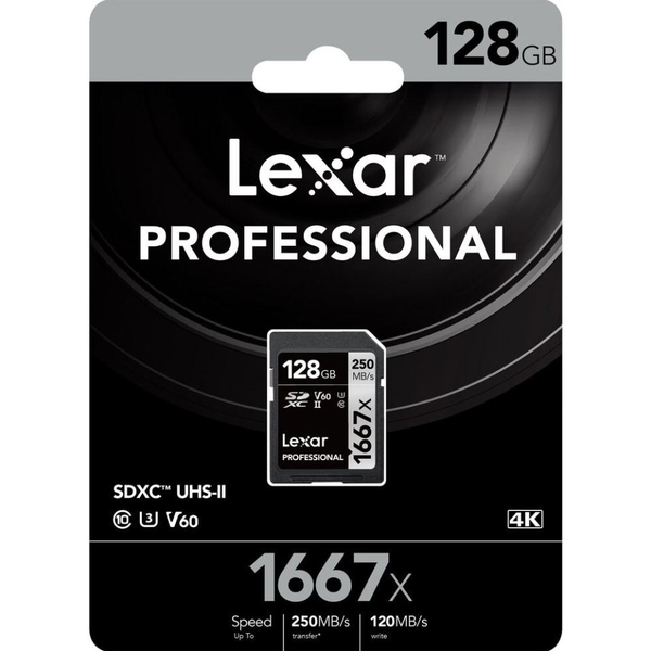 Thẻ nhớ SD Lexar Professional 1667x 128GB UHS-II V60 250/120 MB/s