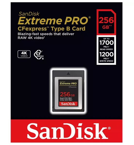 Thẻ nhớ CFexpress 2.0 SanDisk Extreme Pro 256GB Type B SDCFE-256G-GN4IN