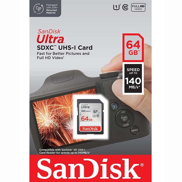 Thẻ nhớ SDXC SanDisk Ultra 64GB 140MB/s