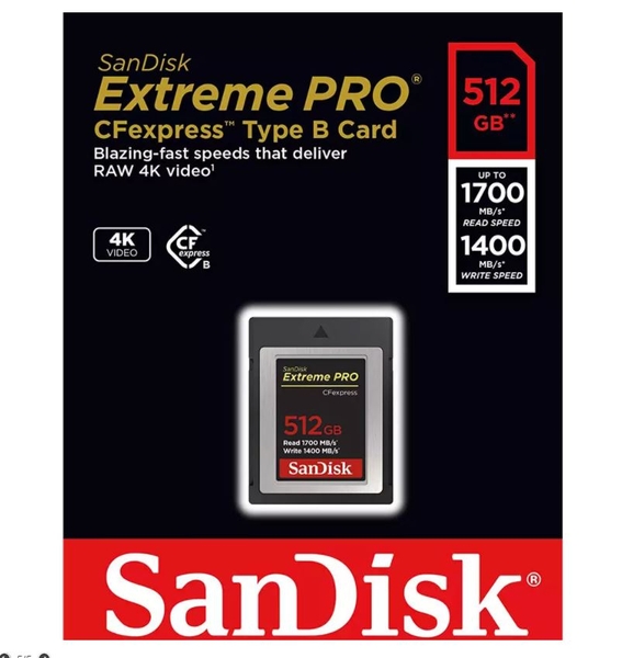 Thẻ nhớ CFexpress 2.0 SanDisk Extreme Pro 512GB Type B SDCFE-512G-GN4IN