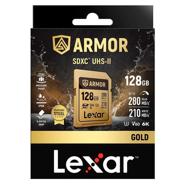 Thẻ nhớ LEXAR SD 128/256GB ARMOR GOLD V60 280MB/READ, 205MB/S WRITE