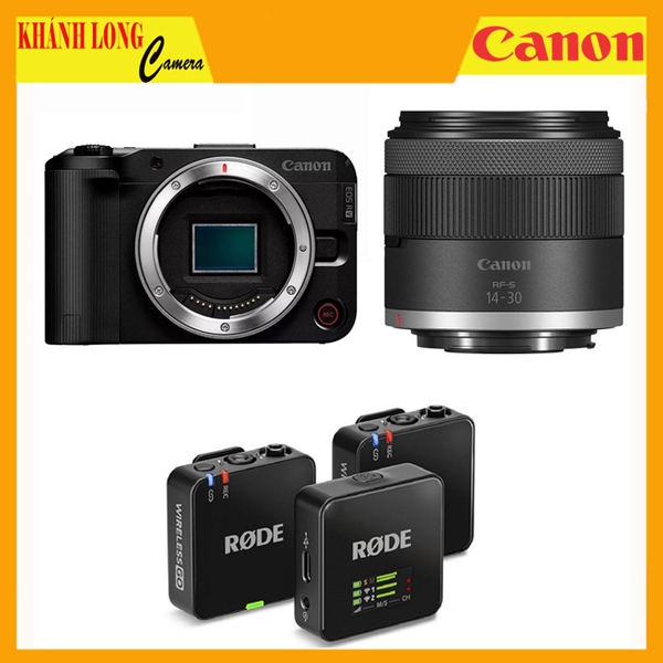 Canon EOS R50 V Body Canon RF-S 14-30mm F4-6.3 IS STM PZ Rode Wireless Go III - Chính Hãng