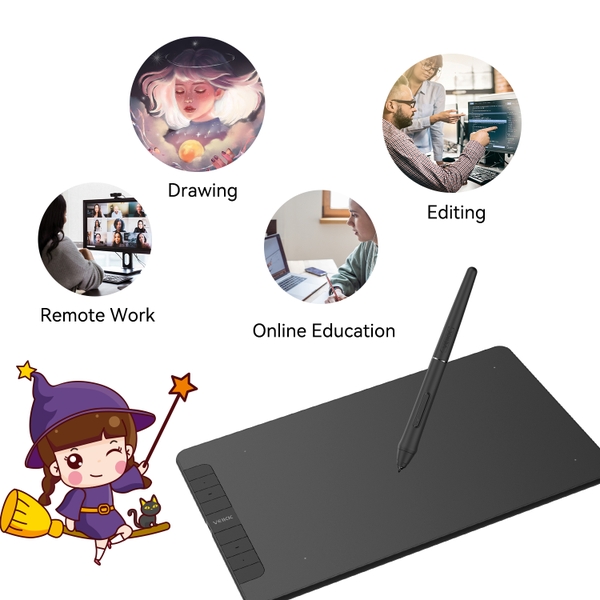 Bảng Vẽ Điện Tử VEIKK VK1060 Android Cảm Ứng Nghiêng Mặt Nhám Mô Phỏng Giấy Vẽ
