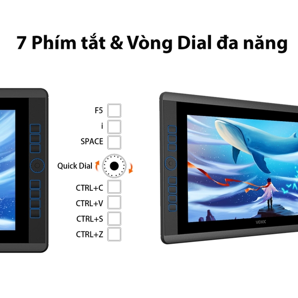 Bảng Vẽ Màn Hình VEIKK VK1560 Pro 15.6inch full HD Vòng Dial 92%NTSC
