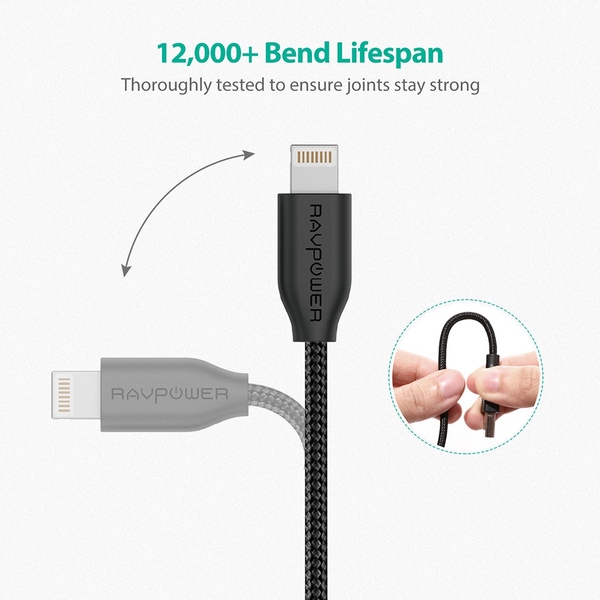 Dây Cáp Sạc Lightning Cho Iphone RAVPower RP-CB019 1m
