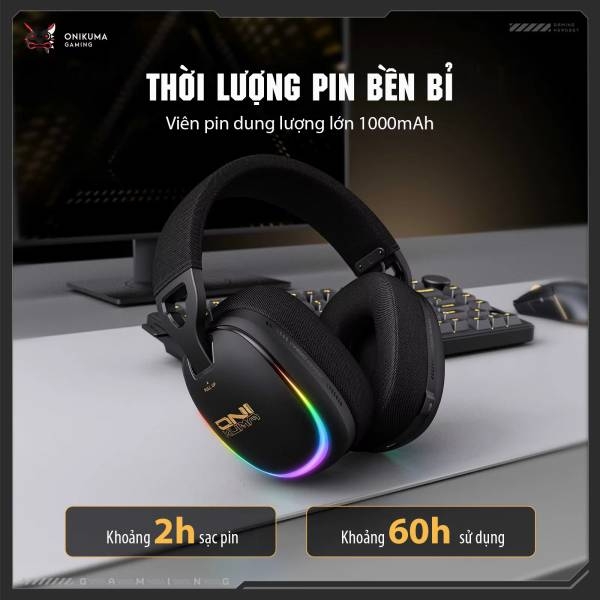 Tai nghe GT805 Tri-Mode (2.4G+Bluetooth+Wired) Black