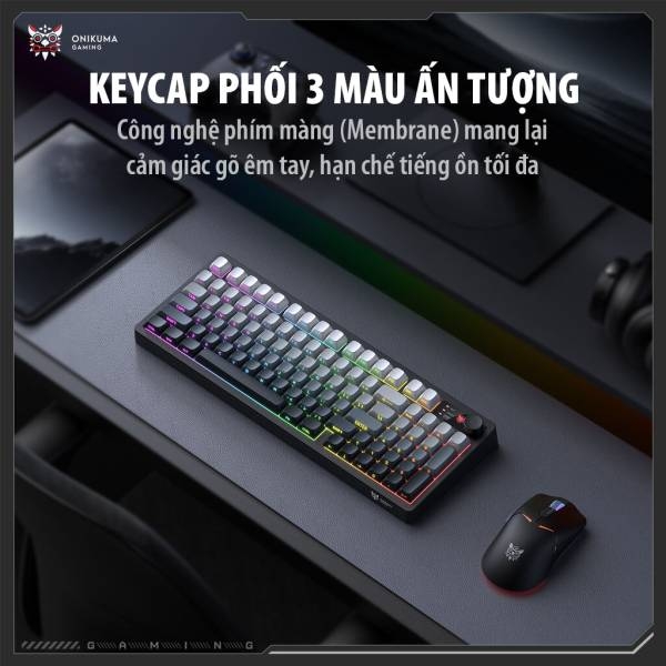 Bàn Phím Giả Cơ ONIKUMA MT902 – 3 Chế Độ Kết Nối, LED RGB, Keycap Phối Màu Độc Đáo