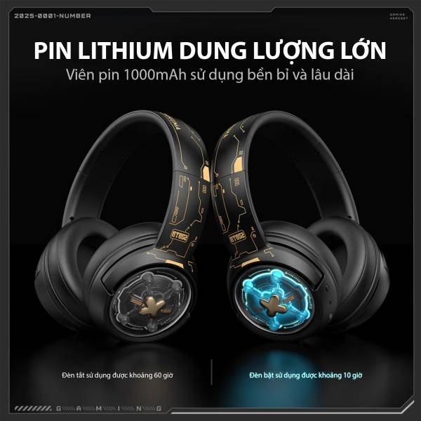 Tai Nghe ONIKUMA GT802 Tri-Mode (2.4G+Bluetooth+Wired) Black