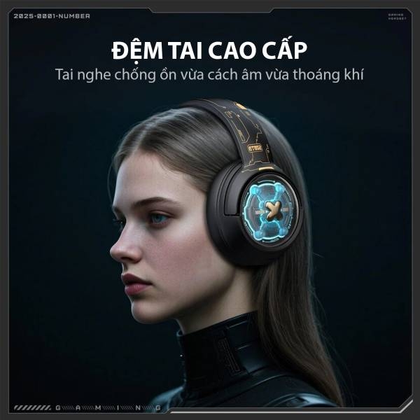 Tai Nghe ONIKUMA GT802 Tri-Mode (2.4G+Bluetooth+Wired) Black