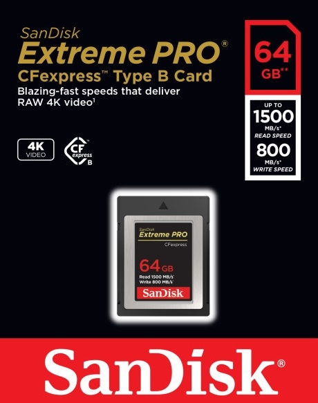 Thẻ nhớ CFexpress 64GB 1500MB/s SanDisk Extreme PRO Type B
