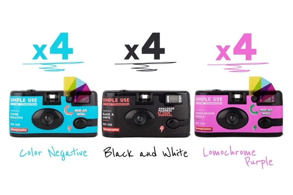 Máy ảnh chụp phim 35mm Simple Trắng Đen