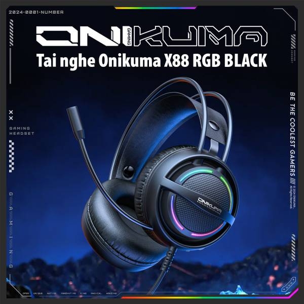 Tai nghe Onikuma X88 RGB BLACK